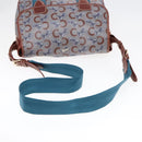 CELINE C Sulky Shoulder Bag PVC Gray Brown gold Auth 92150-8