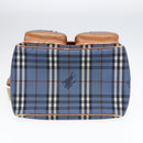 Burberrys Nova Check Shoulder Bag PVC Leather Blue Gold Auth 92155-5