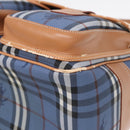 Burberrys Nova Check Shoulder Bag PVC Leather Blue Gold Auth 92155-10