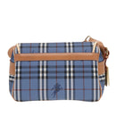 Burberrys Nova Check Shoulder Bag PVC Leather Blue Gold Auth 92155-2