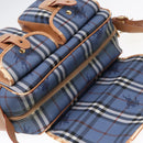 Burberrys Nova Check Shoulder Bag PVC Leather Blue Gold Auth 92155-7