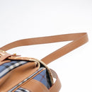 Burberrys Nova Check Shoulder Bag PVC Leather Blue Gold Auth 92155-9