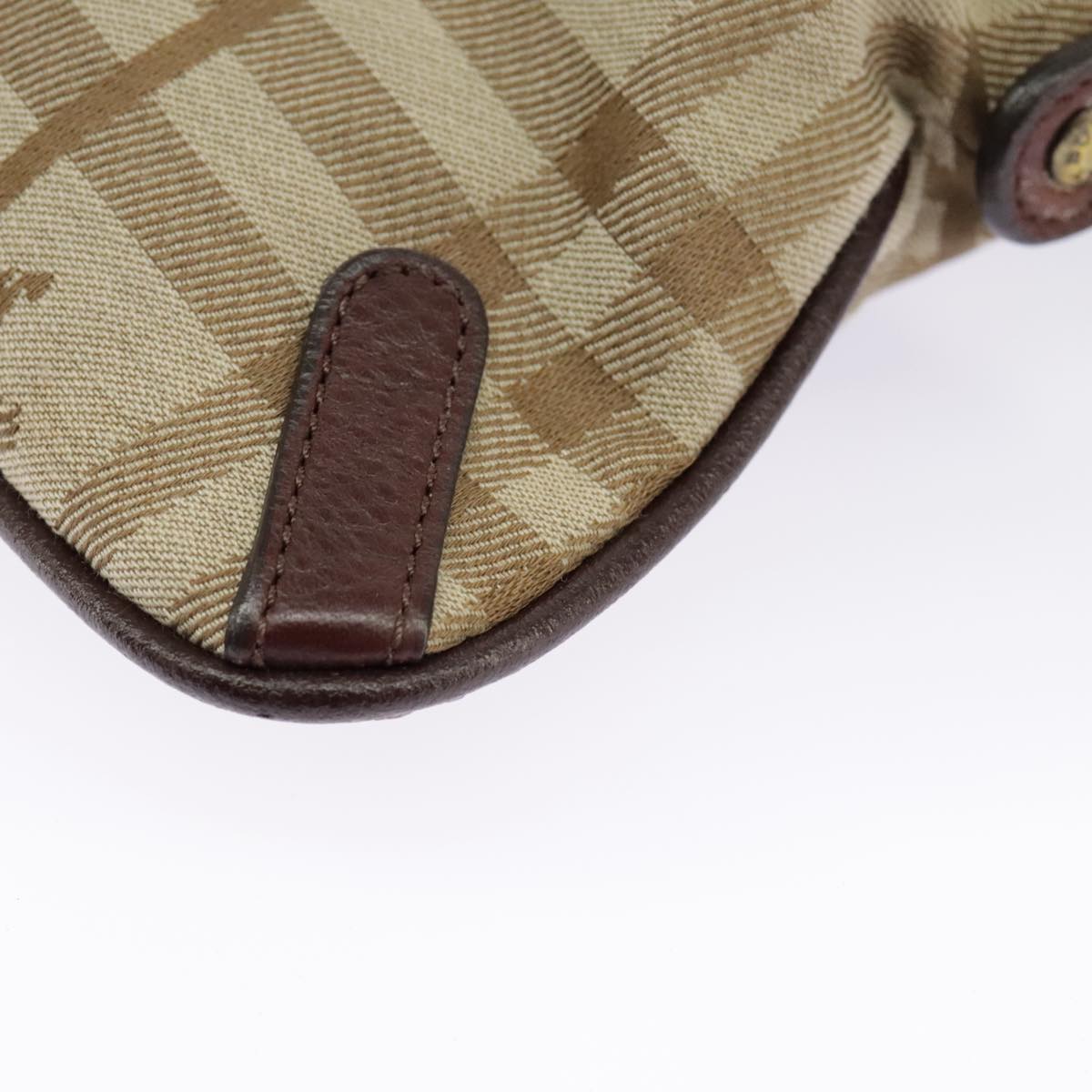 BURBERRY Nova Check Shoulder Bag Canvas Beige Auth 92163