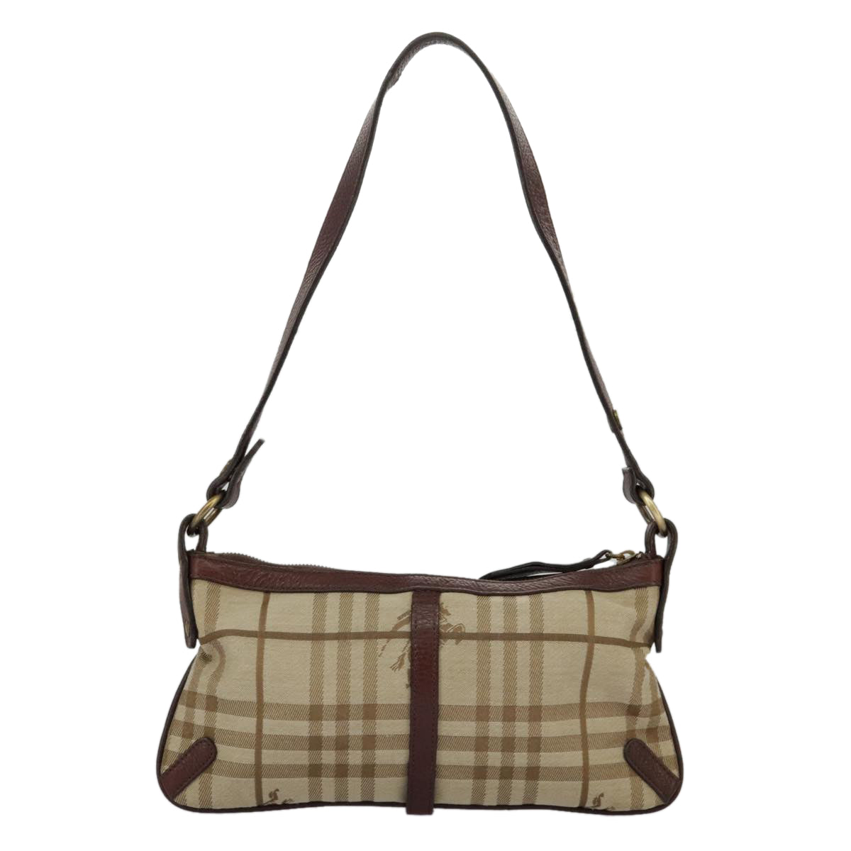 BURBERRY Nova Check Shoulder Bag Canvas Beige Auth 92163 - 0