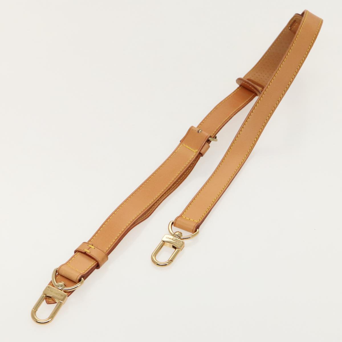 LOUIS VUITTON Adjustable Shoulder Strap Leather 35""-42.5"" Beige LV Auth 92171