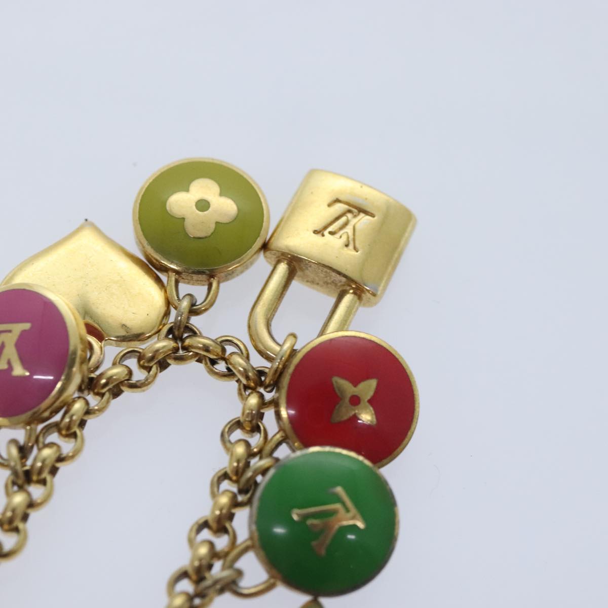 LOUIS VUITTON Monogram Porte Cles Chainne Pastilles Charm M66172 LV Auth 92208