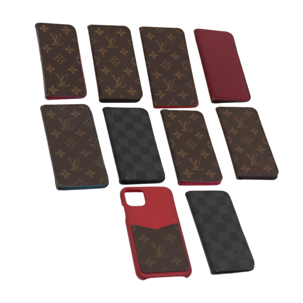 LOUIS VUITTON Monogram Epi Damier Graphite iPhone Case 10set Fuchsia Auth 92210