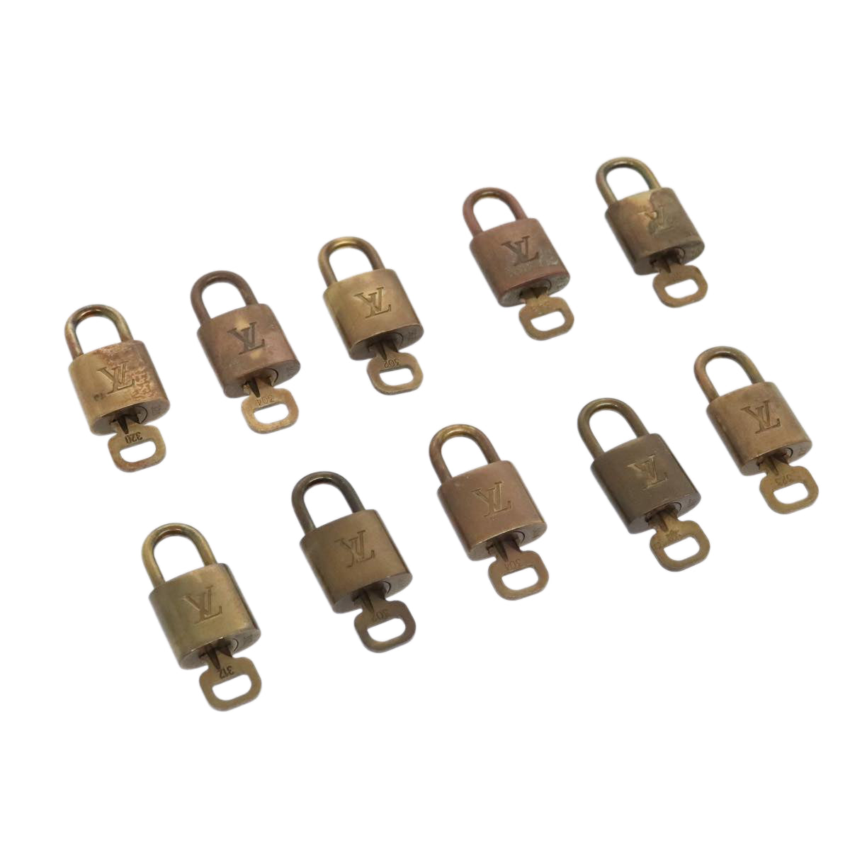 LOUIS VUITTON Padlock 10set metal Gold Tone LV Auth 92213