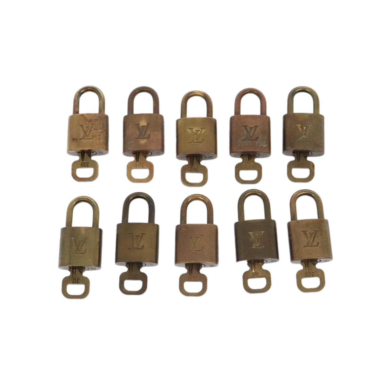 LOUIS VUITTON Padlock 10set metal Gold Tone LV Auth 92213 - 0