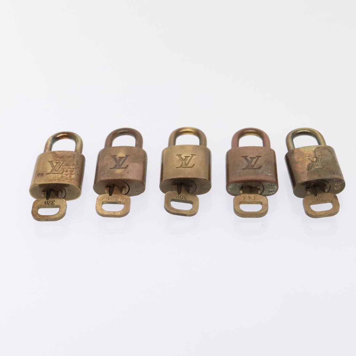 LOUIS VUITTON Padlock 10set metal Gold Tone LV Auth 92213