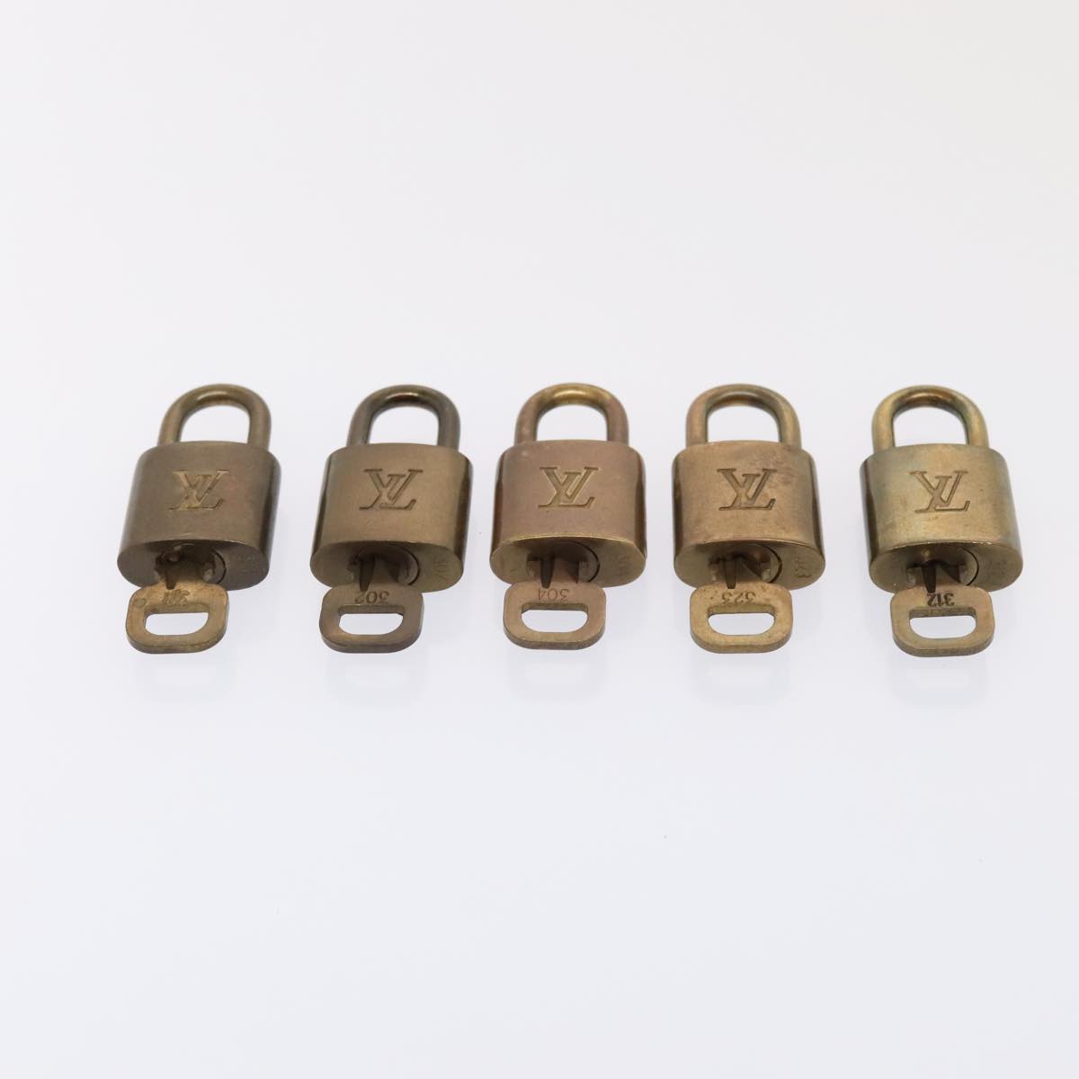 LOUIS VUITTON Padlock 10set metal Gold Tone LV Auth 92213