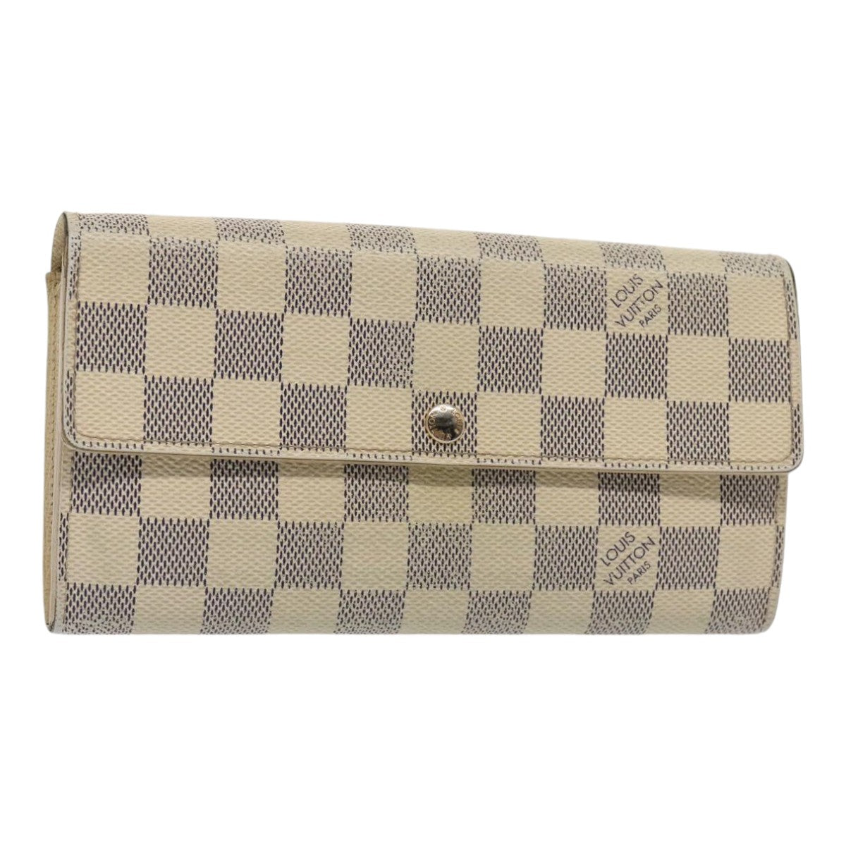 LOUIS VUITTON Damier Azur Portefeuille Sarah Long Wallet N63208 LV Auth 92253