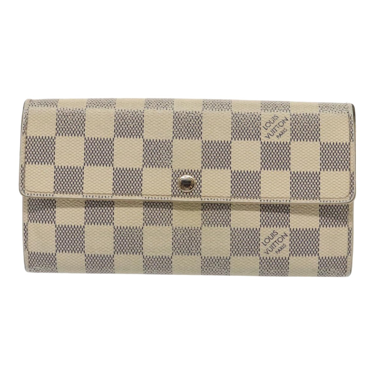 LOUIS VUITTON Damier Azur Portefeuille Sarah Long Wallet N63208 LV Auth 92253