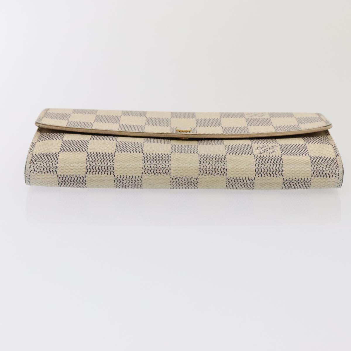 LOUIS VUITTON Damier Azur Portefeuille Sarah Long Wallet N63208 LV Auth 92253