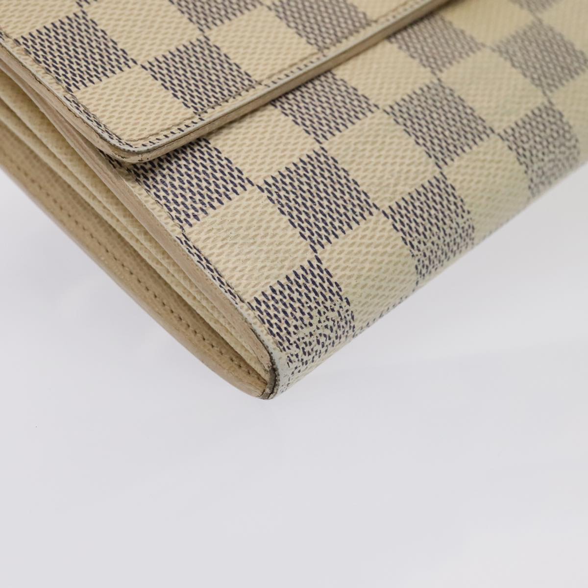 LOUIS VUITTON Damier Azur Portefeuille Sarah Long Wallet N63208 LV Auth 92253