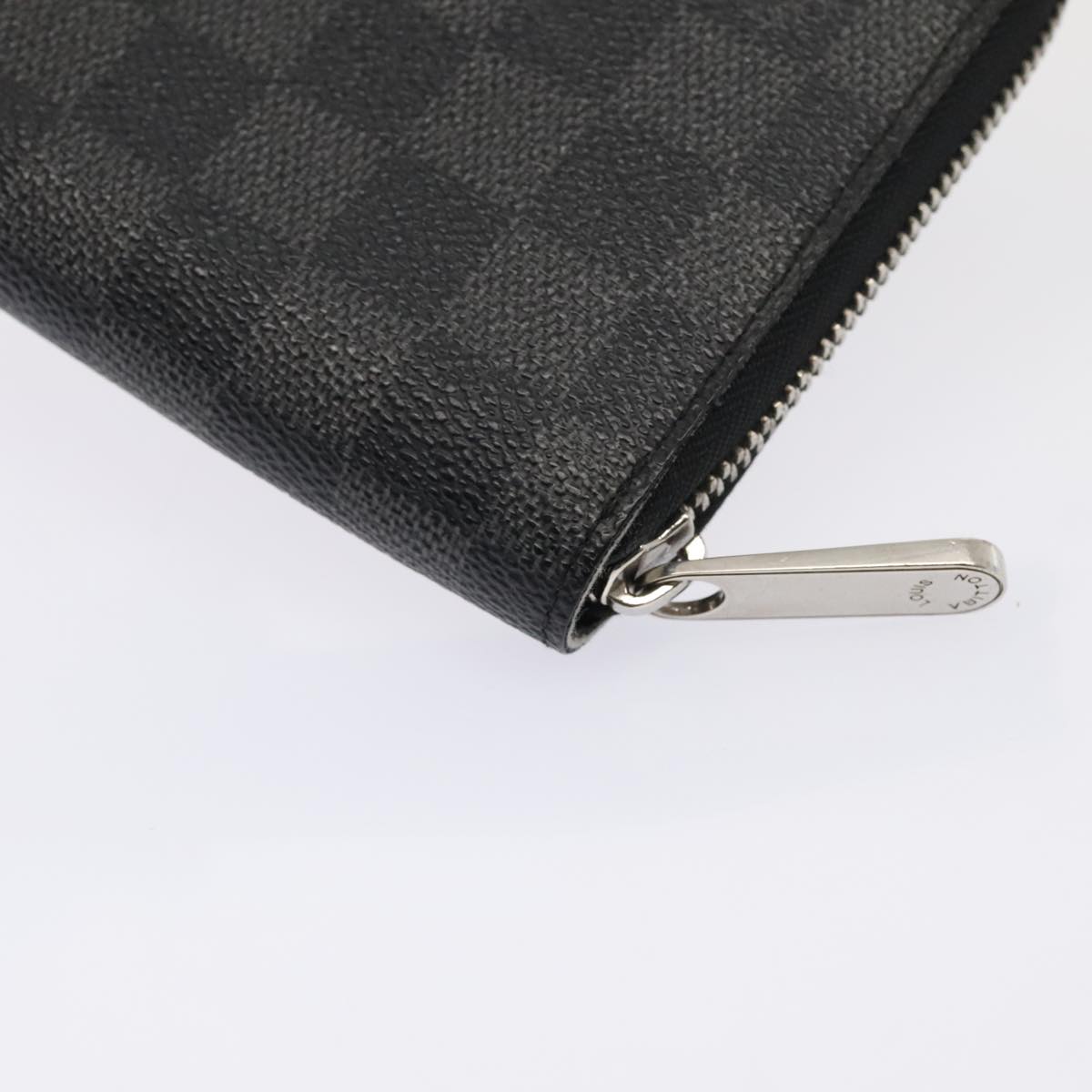 LOUIS VUITTON Damier Graphite Zippy Organizer Long Wallet N63077 LV Auth 92254