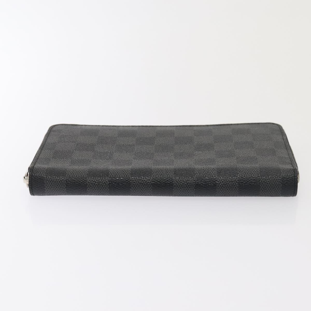 LOUIS VUITTON Damier Graphite Zippy Organizer Long Wallet N63077 LV Auth 92254