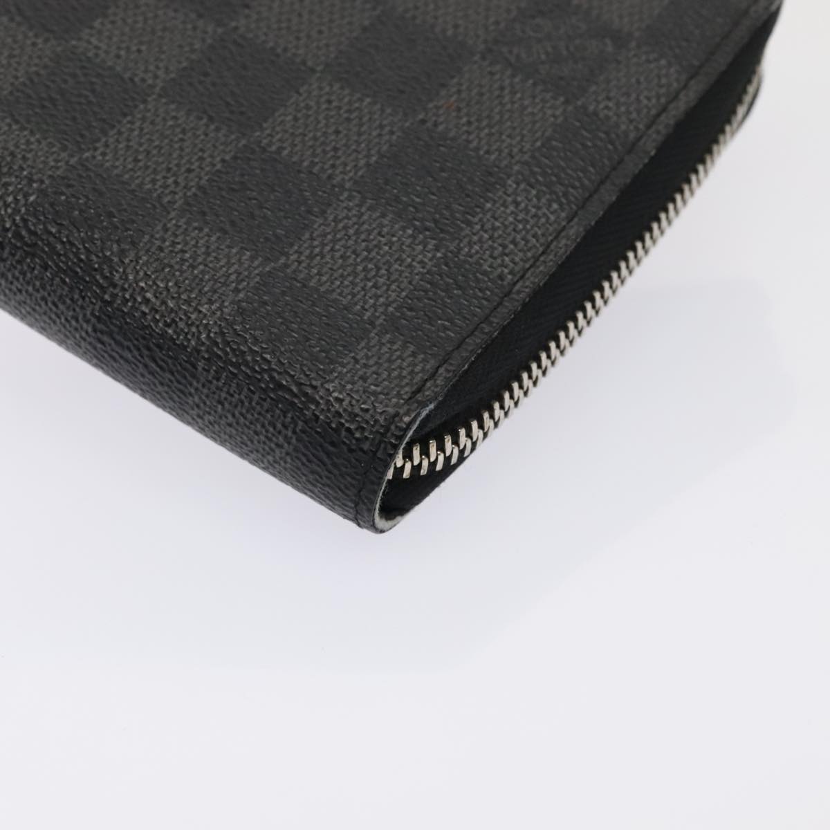 LOUIS VUITTON Damier Graphite Zippy Organizer Long Wallet N63077 LV Auth 92254