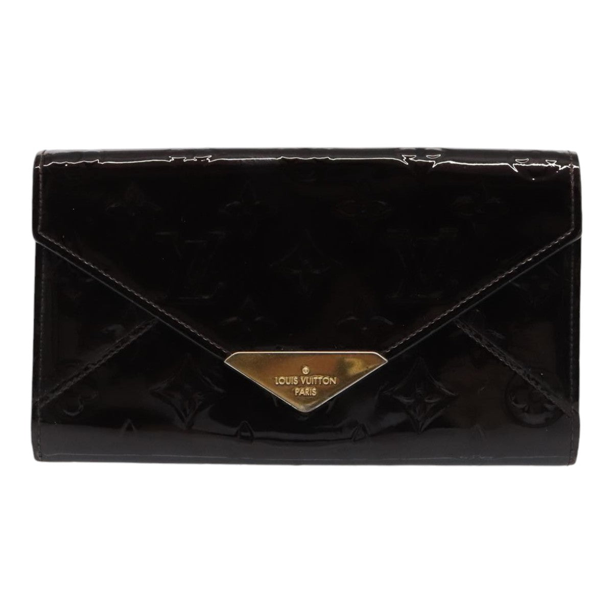 LOUIS VUITTON Vernis Portefeuille Mira Long Wallet Amarante M90994 LV Auth 92270