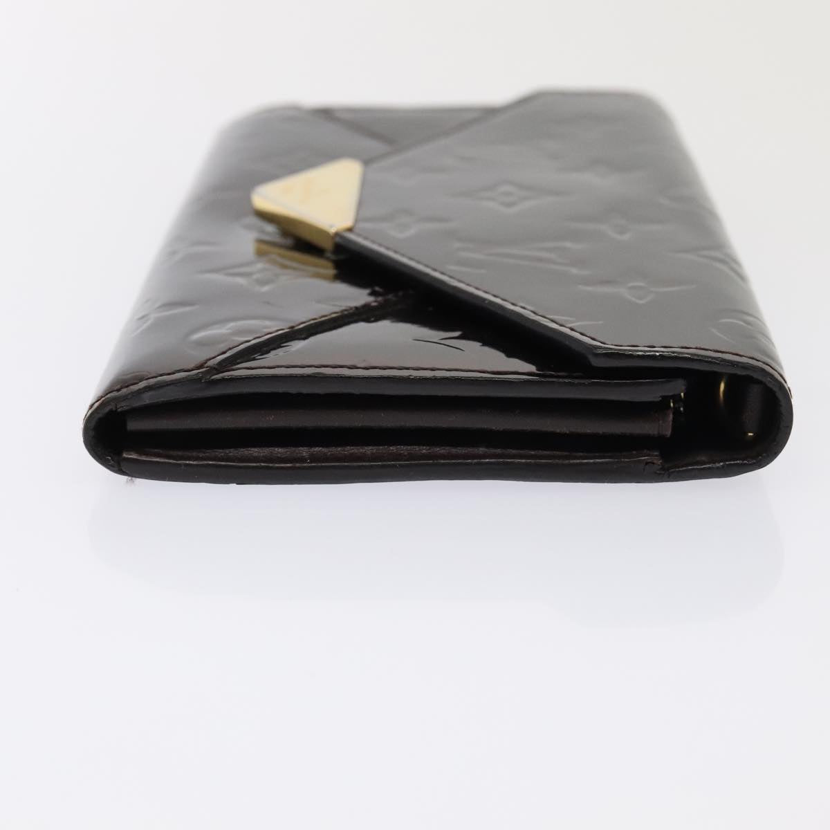 LOUIS VUITTON Vernis Portefeuille Mira Long Wallet Amarante M90994 LV Auth 92270