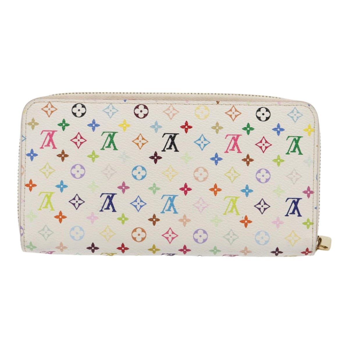 LOUIS VUITTON Monogram Multicolor Zippy Wallet White M60241 LV Auth 92281 - 0