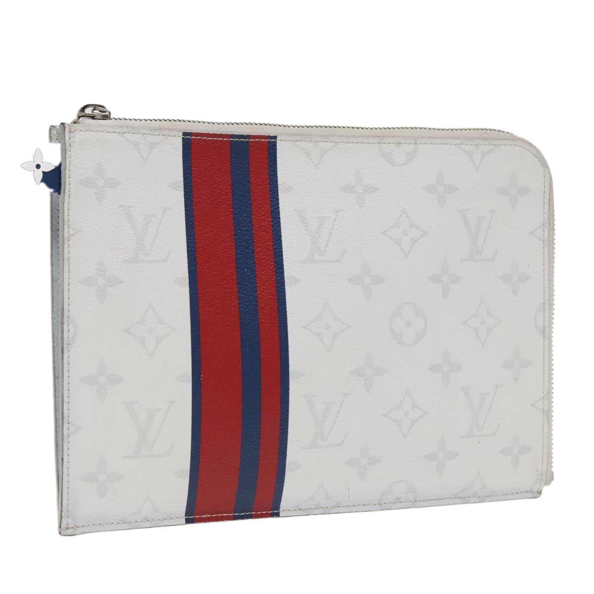 LOUIS VUITTON Monogram White Pochette Jules PM Clutch Bag M61745 LV Auth 92286