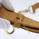 LOUIS VUITTON Adjustable Shoulder Strap Leather 32.3""""""""""""""""-39"""""""""""""""" Beige LV Auth 92287-7