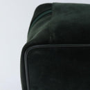 GUCCI Vanity Pouch Suede Green Silver 032 1705 0140 Auth 92325-16