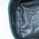 GUCCI Vanity Pouch Suede Green Silver 032 1705 0140 Auth 92325-18