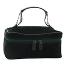 GUCCI Vanity Pouch Suede Green Silver 032 1705 0140 Auth 92325-1