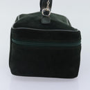 GUCCI Vanity Pouch Suede Green Silver 032 1705 0140 Auth 92325-3
