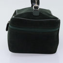 GUCCI Vanity Pouch Suede Green Silver 032 1705 0140 Auth 92325-4