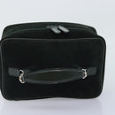 GUCCI Vanity Pouch Suede Green Silver 032 1705 0140 Auth 92325-6