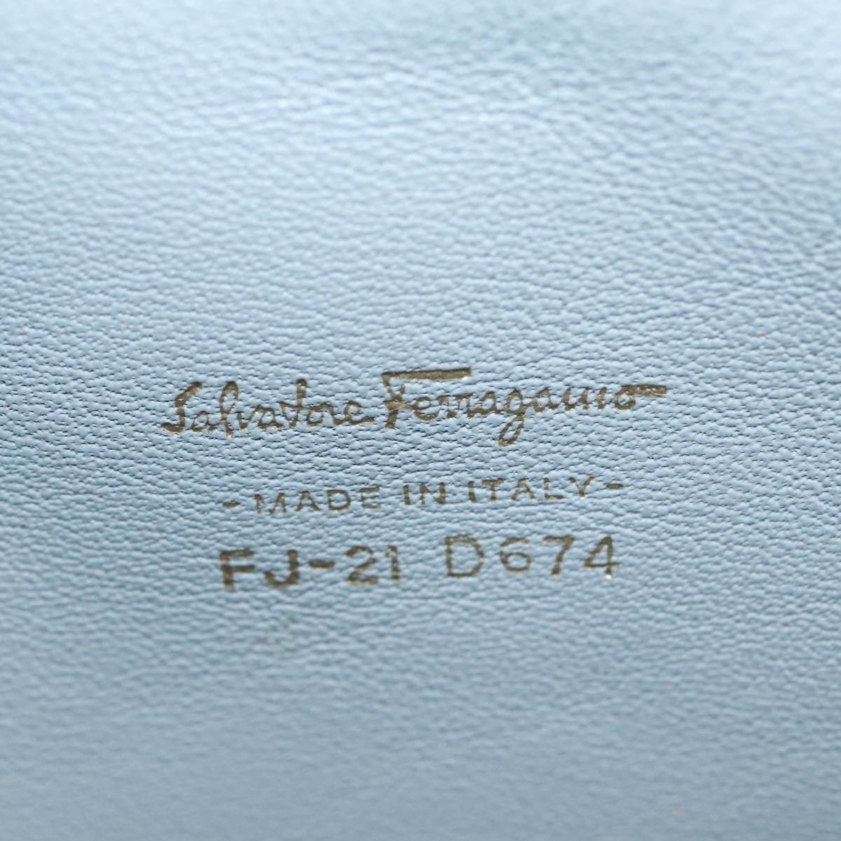 Salvatore Ferragamo Tote Bag Leather Gray Gold Auth 92341