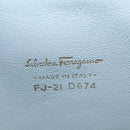 Salvatore Ferragamo Tragetasche Leder Grau Gold Auth 92341-12