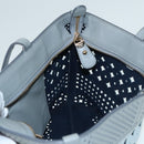 Salvatore Ferragamo Tote Bag Leather Gray Gold Auth 92341-24