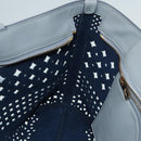 Salvatore Ferragamo Tote Bag Leather Gray Gold Auth 92341-25