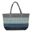 Salvatore Ferragamo Tote Bag Leather Gray Gold Auth 92341-13