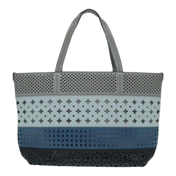 Salvatore Ferragamo Tote Bag Leather Gray Gold Auth 92341