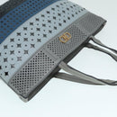 Salvatore Ferragamo Tote Bag Leather Gray Gold Auth 92341-14