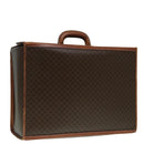 CELINE Macadam Canvas Trunk PVC Leather Gold Brown Auth 92361-1