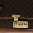 CELINE Macadam Canvas Trunk PVC Leather Gold Brown Auth 92361-16