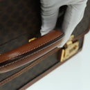 CELINE Macadam Canvas Trunk PVC Leather Gold Brown Auth 92361-18
