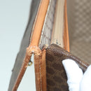 CELINE Macadam Canvas Trunk PVC Leather Gold Brown Auth 92361-20