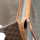 CELINE Macadam Canvas Trunk PVC Leather Gold Brown Auth 92361-21