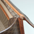 CELINE Macadam Canvas Trunk PVC Leather Gold Brown Auth 92361-23