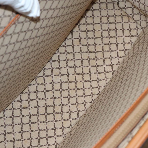 CELINE Macadam Canvas Trunk PVC Leather Gold Brown Auth 92361