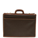 CELINE Macadam Canvas Trunk PVC Leather Gold Brown Auth 92361-2