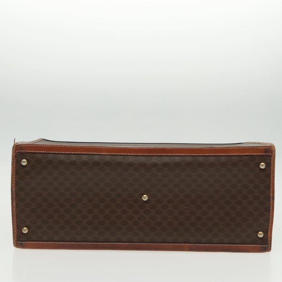 CELINE Macadam Canvas Trunk PVC Leather Gold Brown Auth 92361
