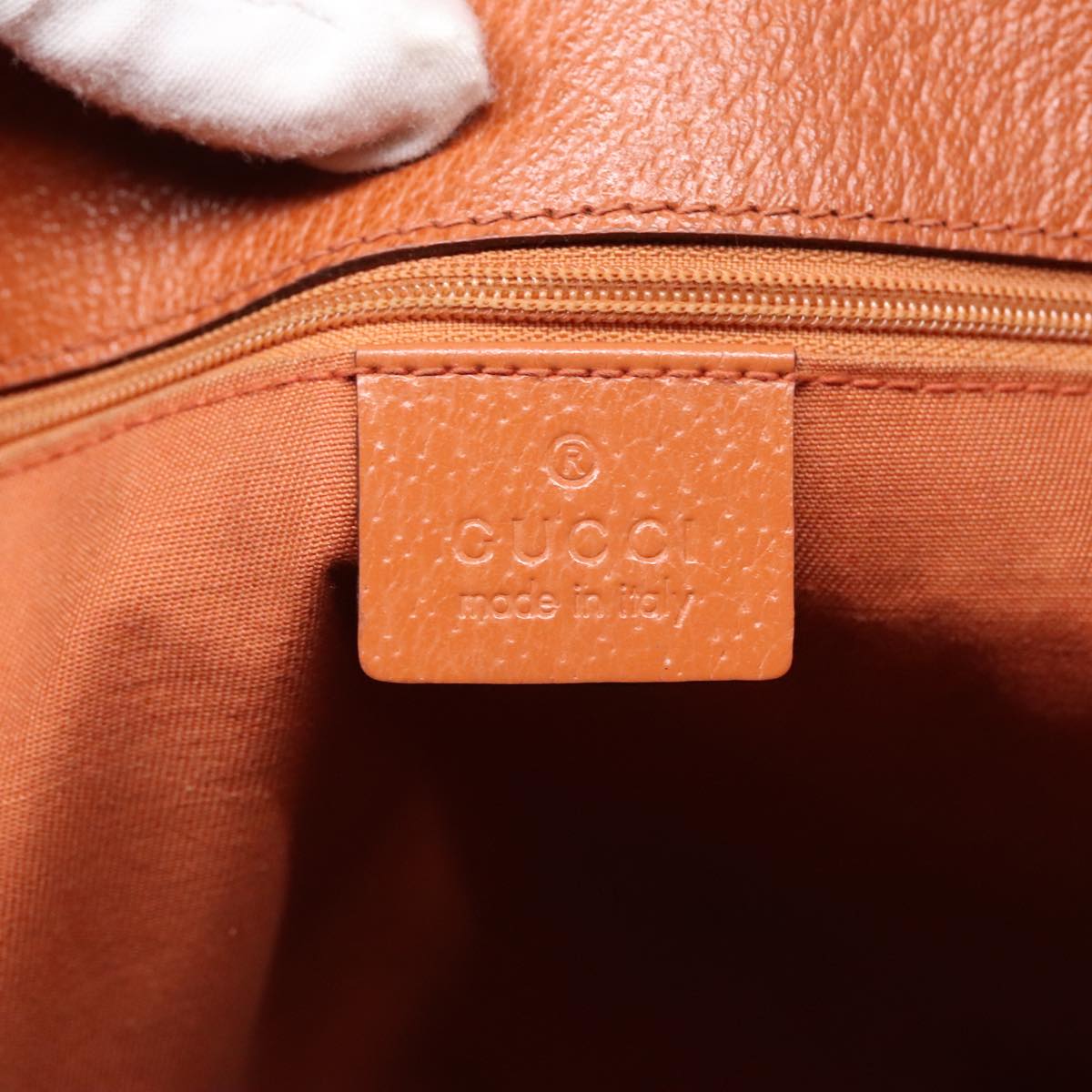 GUCCI GG Canvas Tote Bag Beige Orange Auth 92386